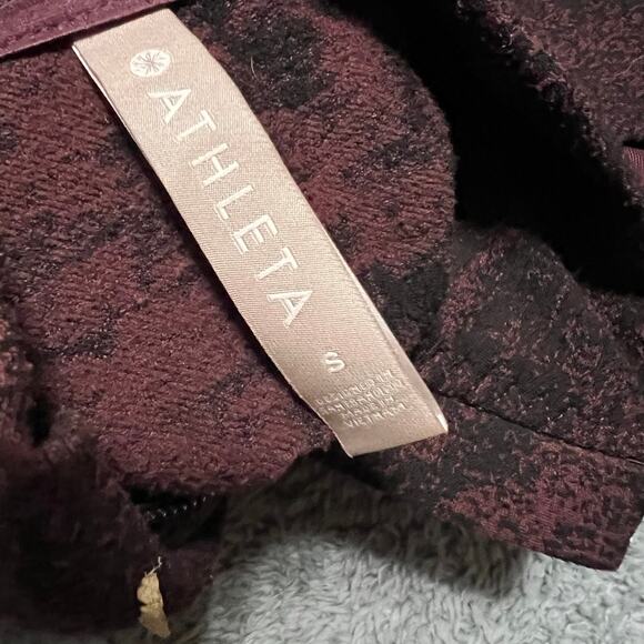 Athleta Jacket Womens Small Shanti Jacquard Full Zip Antique Burgundy Textured - Picture 6 of 8
